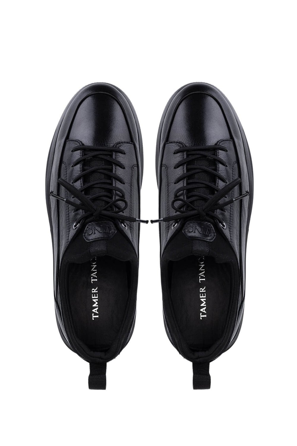 Tamer Tanca Erkek Hakiki Deri Siyah Analin Sneakers & Spor Ayakkabı