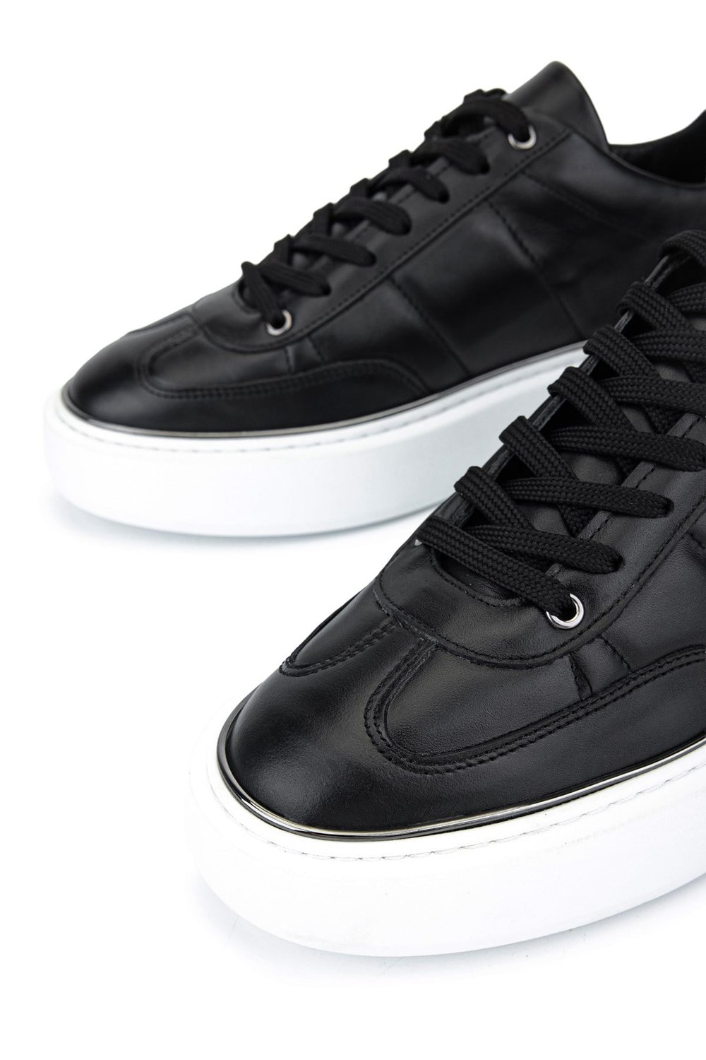 Tamer Tanca Erkek Hakiki Deri Siyah Sneakers & Spor Ayakkabı