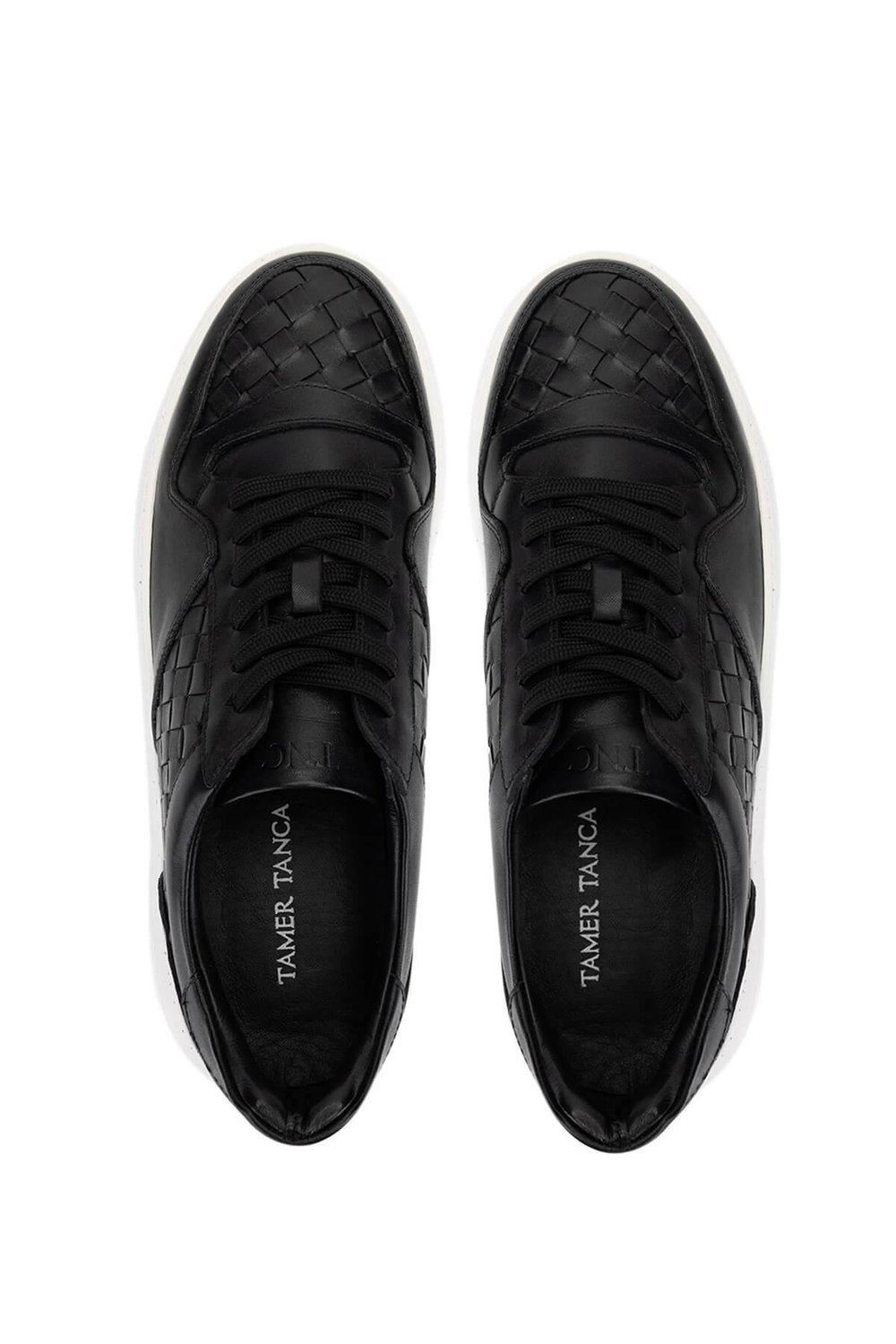 Tamer Tanca Erkek Hakiki Deri Siyah Sneakers & Spor Ayakkabı
