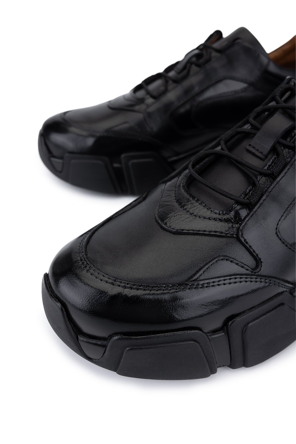 Tamer Tanca Erkek Hakiki Deri Siyah Sneakers & Spor Ayakkabı