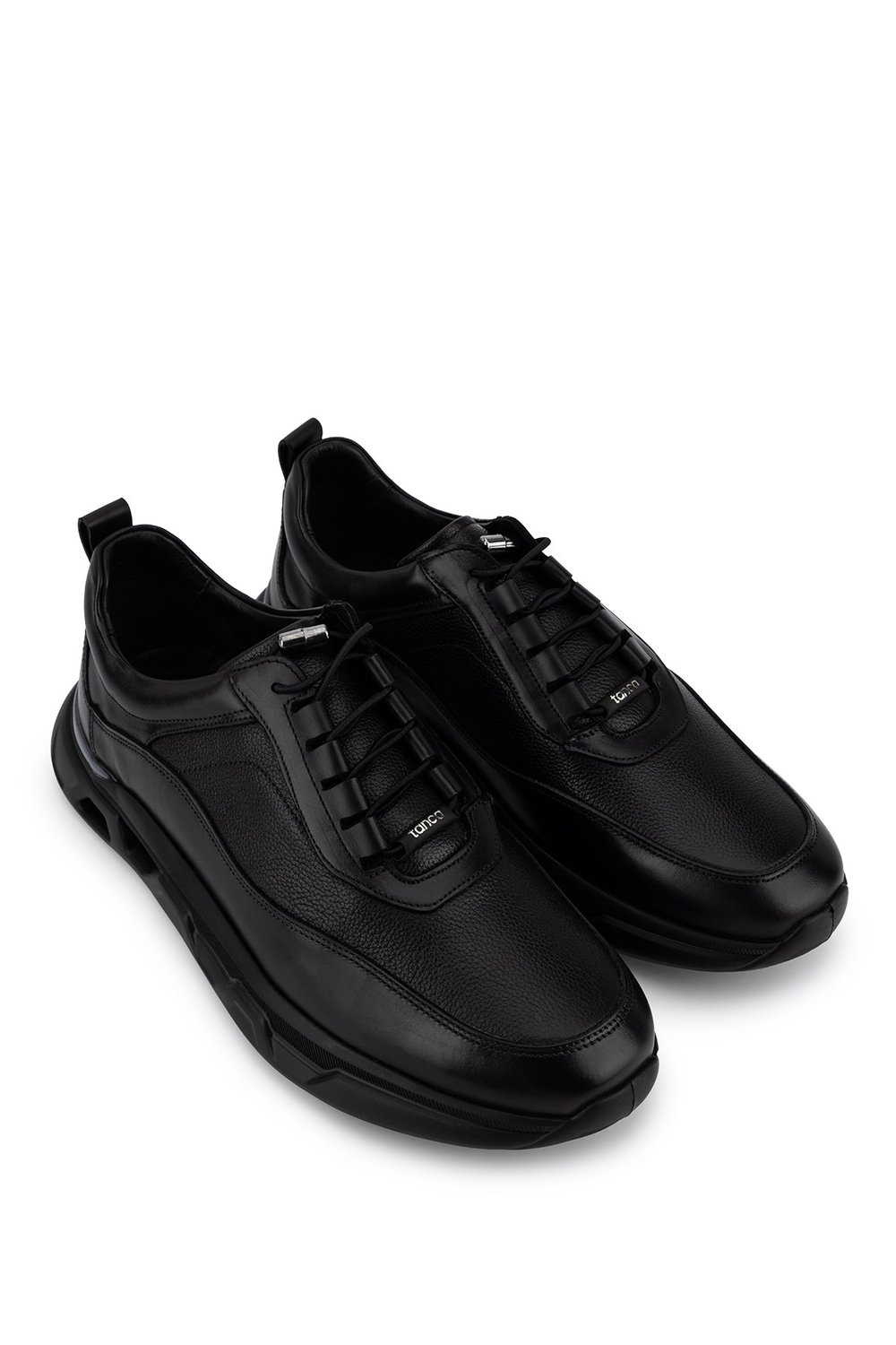 Tamer Tanca Erkek Hakiki Deri siyah Sneakers & Spor Ayakkabı