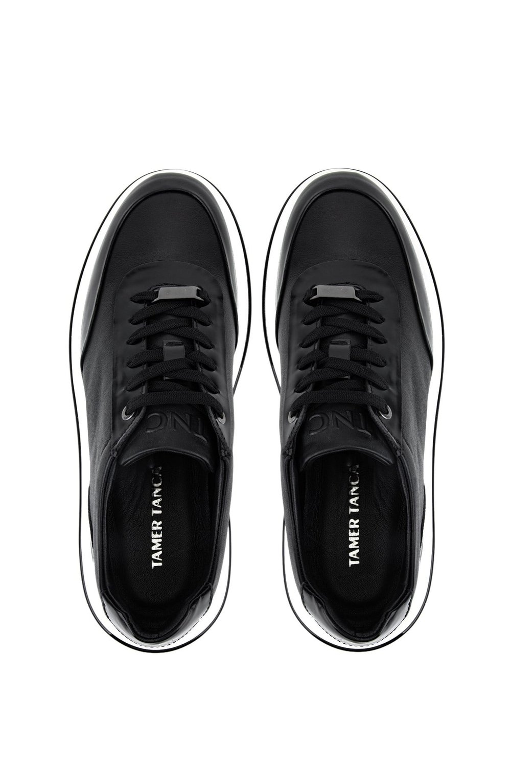 Tamer Tanca Erkek Hakiki Deri Siyah Sneakers & Spor Ayakkabı