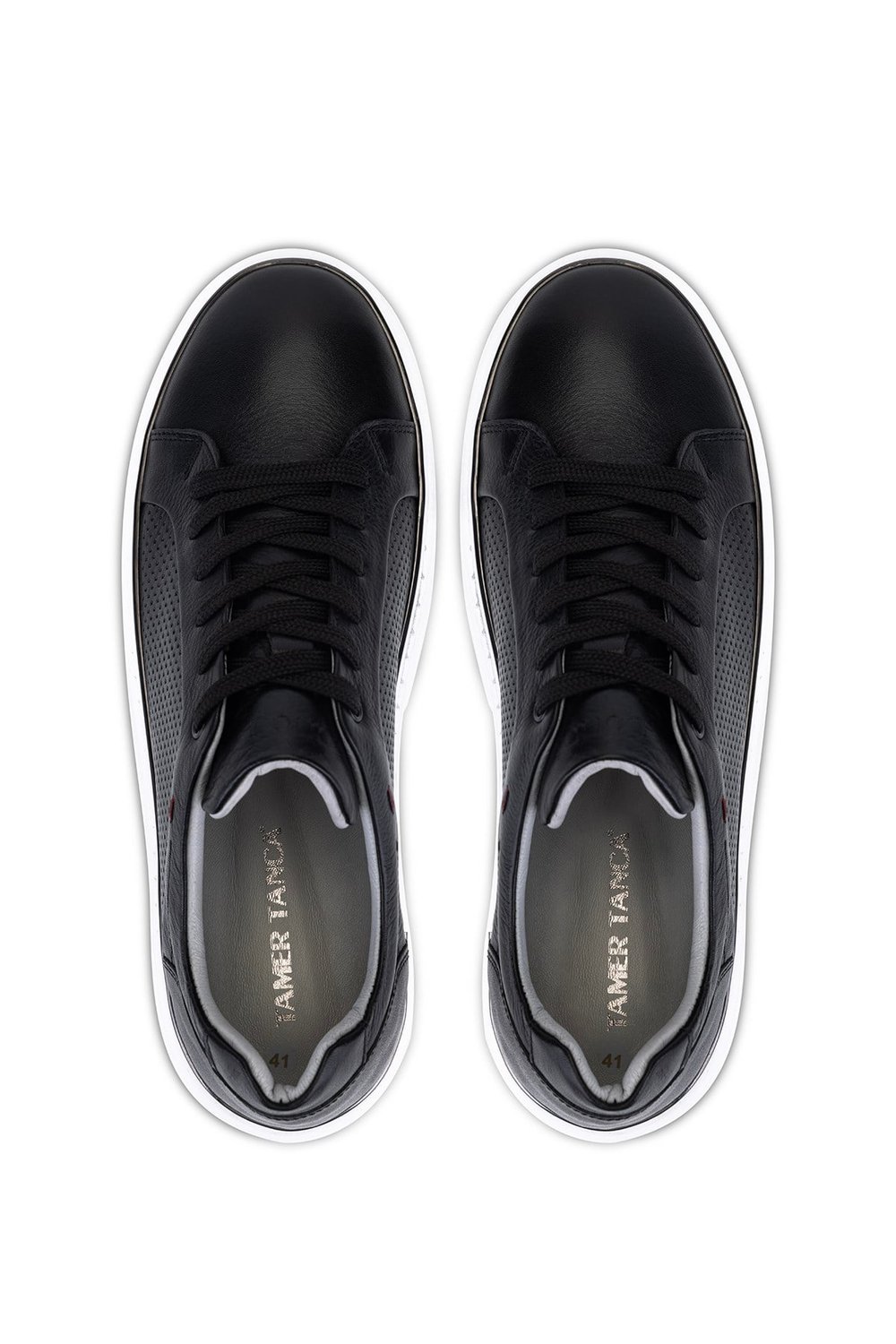Tamer Tanca Erkek Hakiki Deri Siyah Sneakers & Spor Ayakkabı