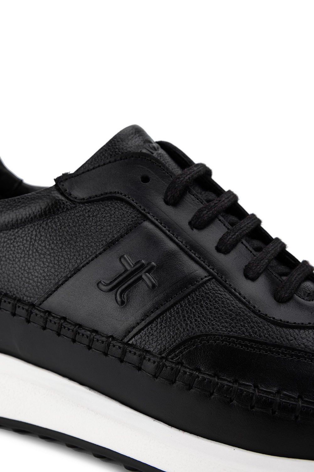Tamer Tanca Erkek Hakiki Deri Siyah Sneakers & Spor Ayakkabı