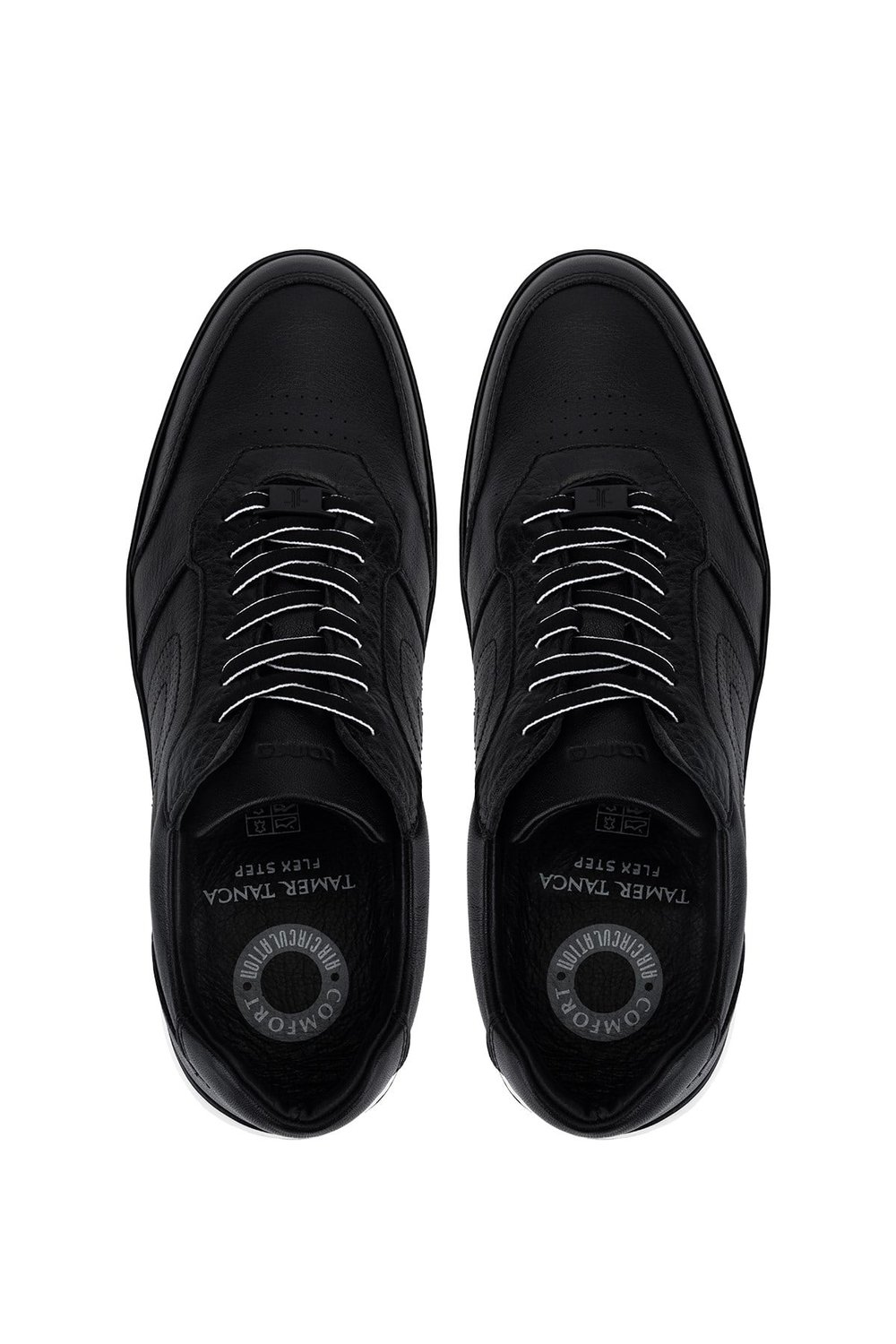 Tamer Tanca Erkek Hakiki Deri Siyah Sneakers & Spor Ayakkabı