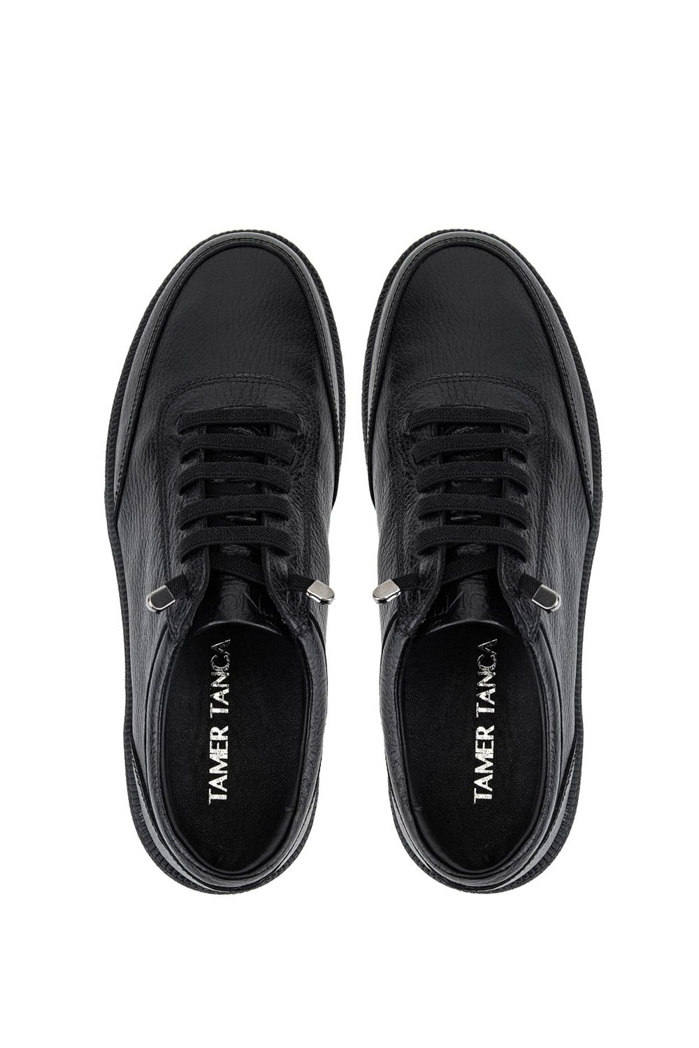 Tamer Tanca Erkek Hakiki Deri Siyah Sneakers & Spor Ayakkabı