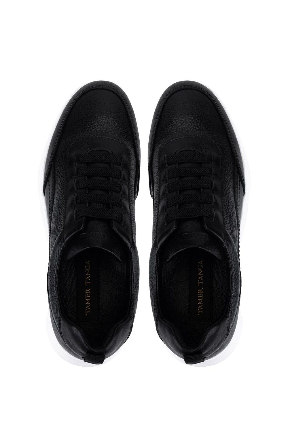 Tamer Tanca Erkek Hakiki Deri Siyah Sneakers & Spor Ayakkabı