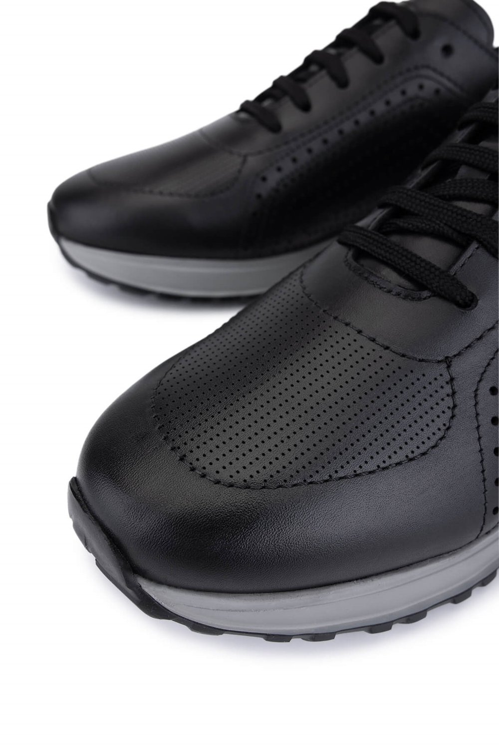 Tamer Tanca Erkek Hakiki Deri Siyah Sneakers & Spor Ayakkabı