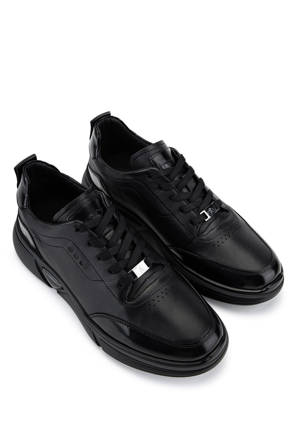 Tamer Tanca Erkek Hakiki Deri Siyah Sneakers & Spor Ayakkabı