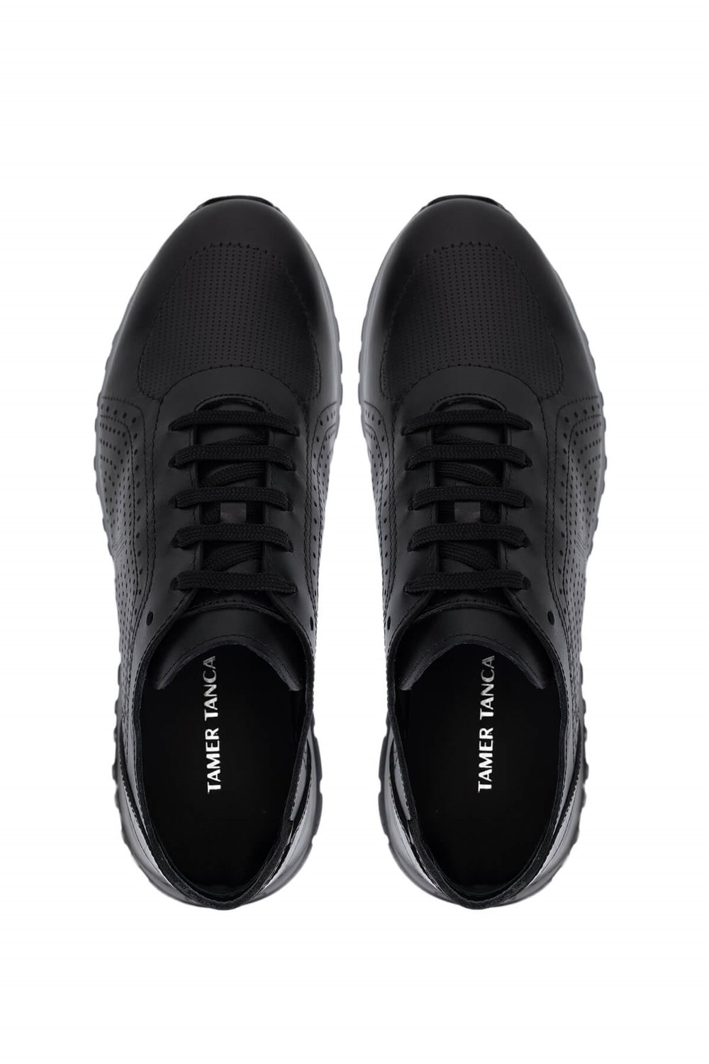 Tamer Tanca Erkek Hakiki Deri Siyah Sneakers & Spor Ayakkabı
