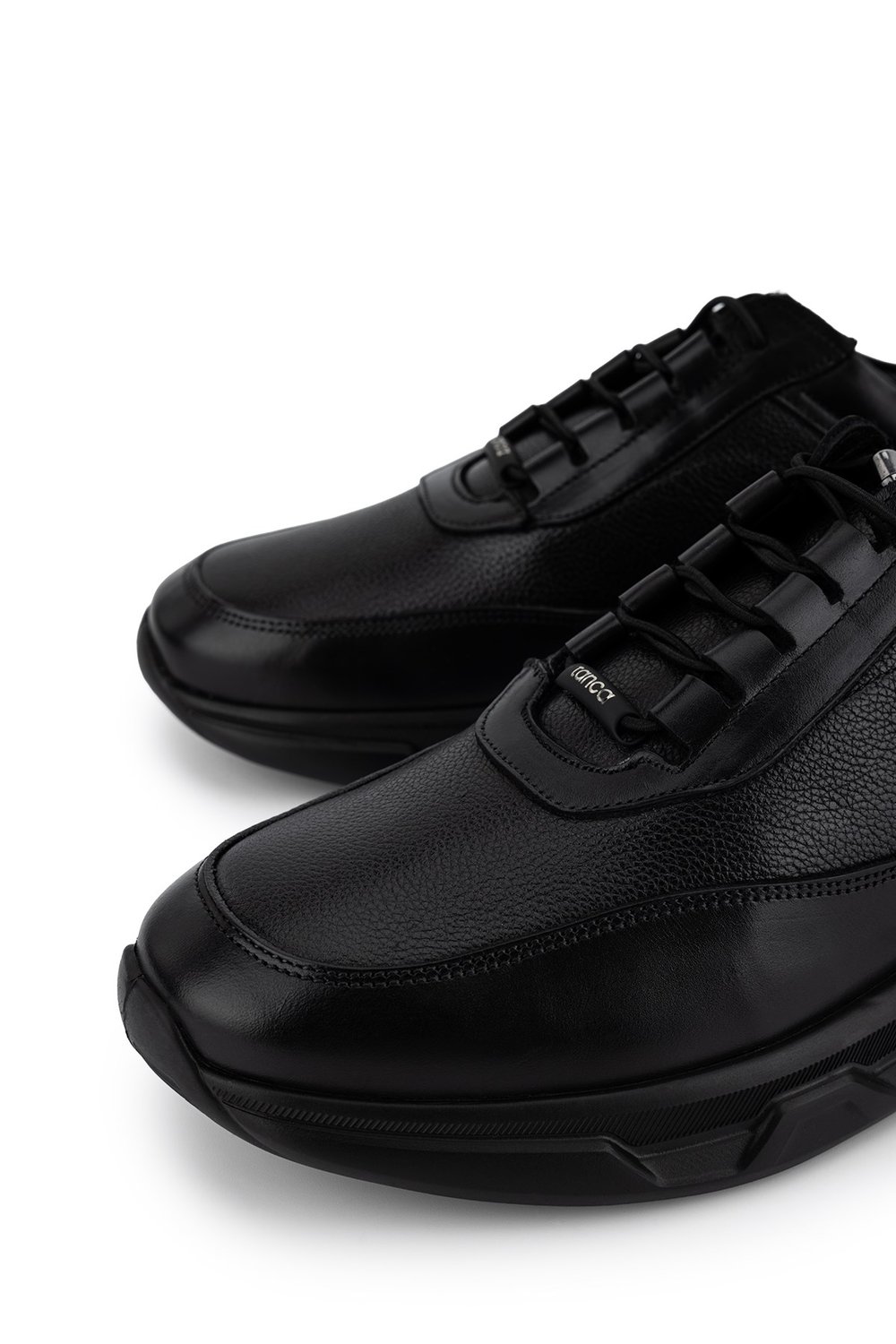Tamer Tanca Erkek Hakiki Deri siyah Sneakers & Spor Ayakkabı