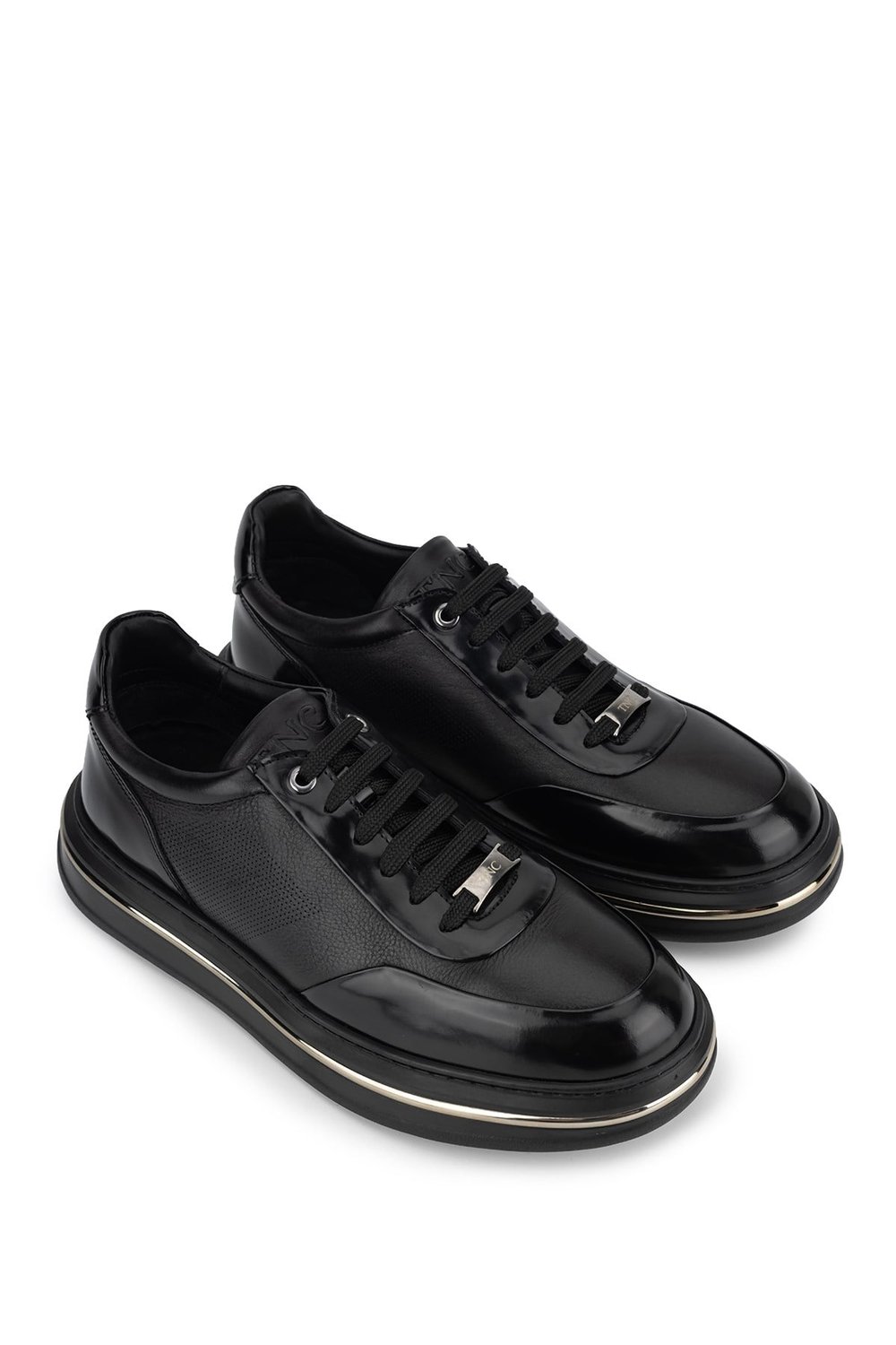 Tamer Tanca Erkek Hakiki Deri siyah Sneakers & Spor Ayakkabı
