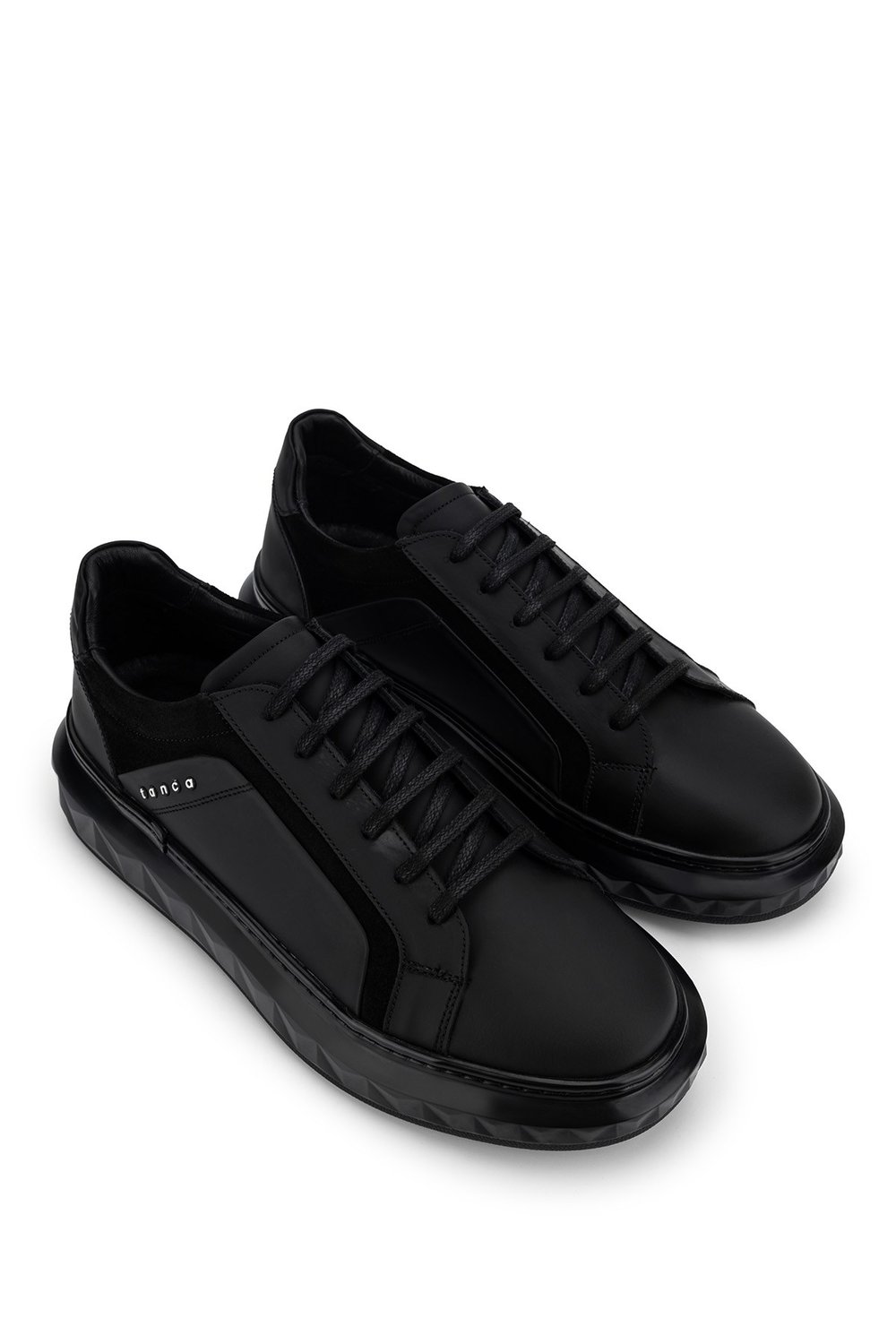 Tamer Tanca Erkek Hakiki Deri Siyah Sneakers & Spor Ayakkabı