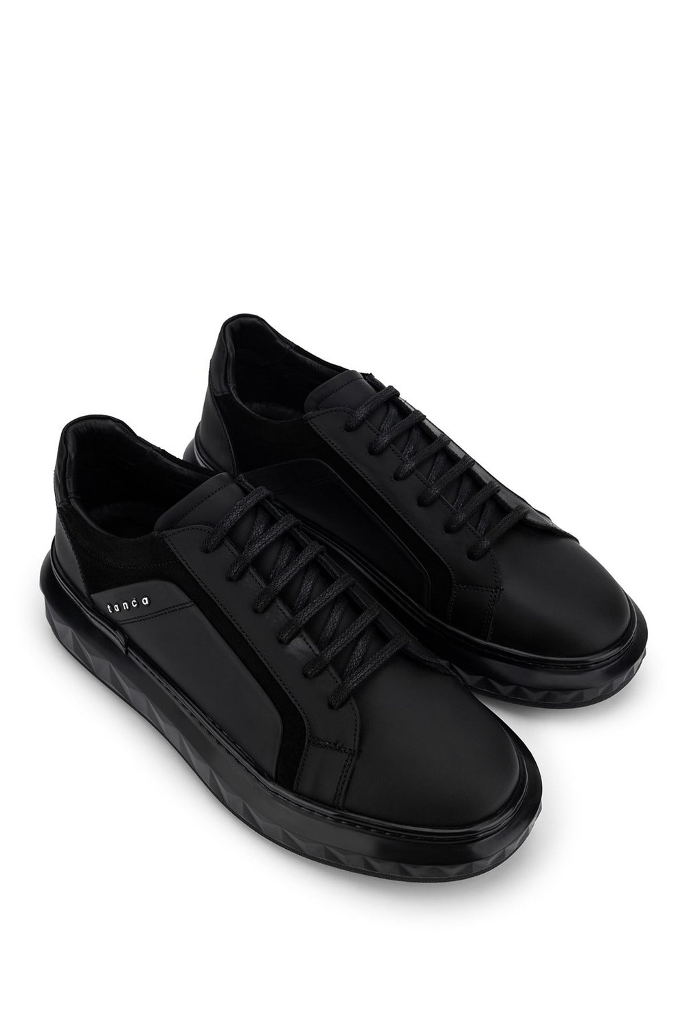 Tamer Tanca Erkek Hakiki Deri Siyah Sneakers & Spor Ayakkabı