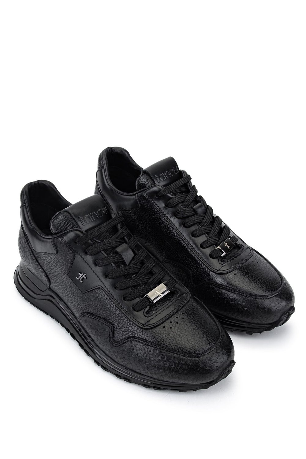 Tamer Tanca Erkek Hakiki Deri Siyah Sneakers & Spor Ayakkabı