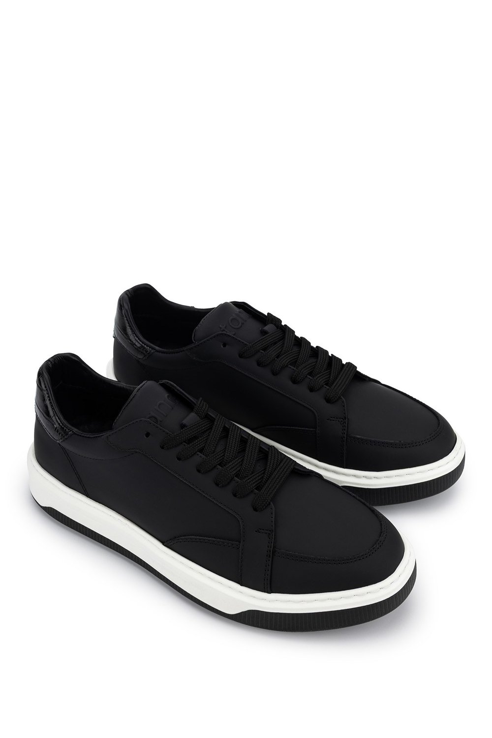 Tamer Tanca Erkek Hakiki Deri Siyah Sneakers & Spor Ayakkabı