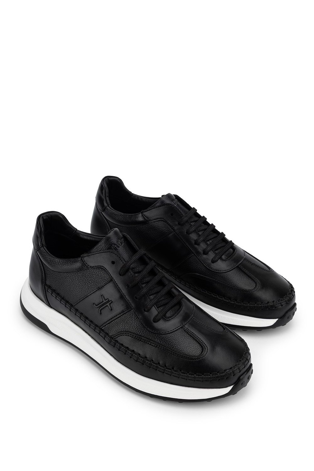 Tamer Tanca Erkek Hakiki Deri Siyah Sneakers & Spor Ayakkabı