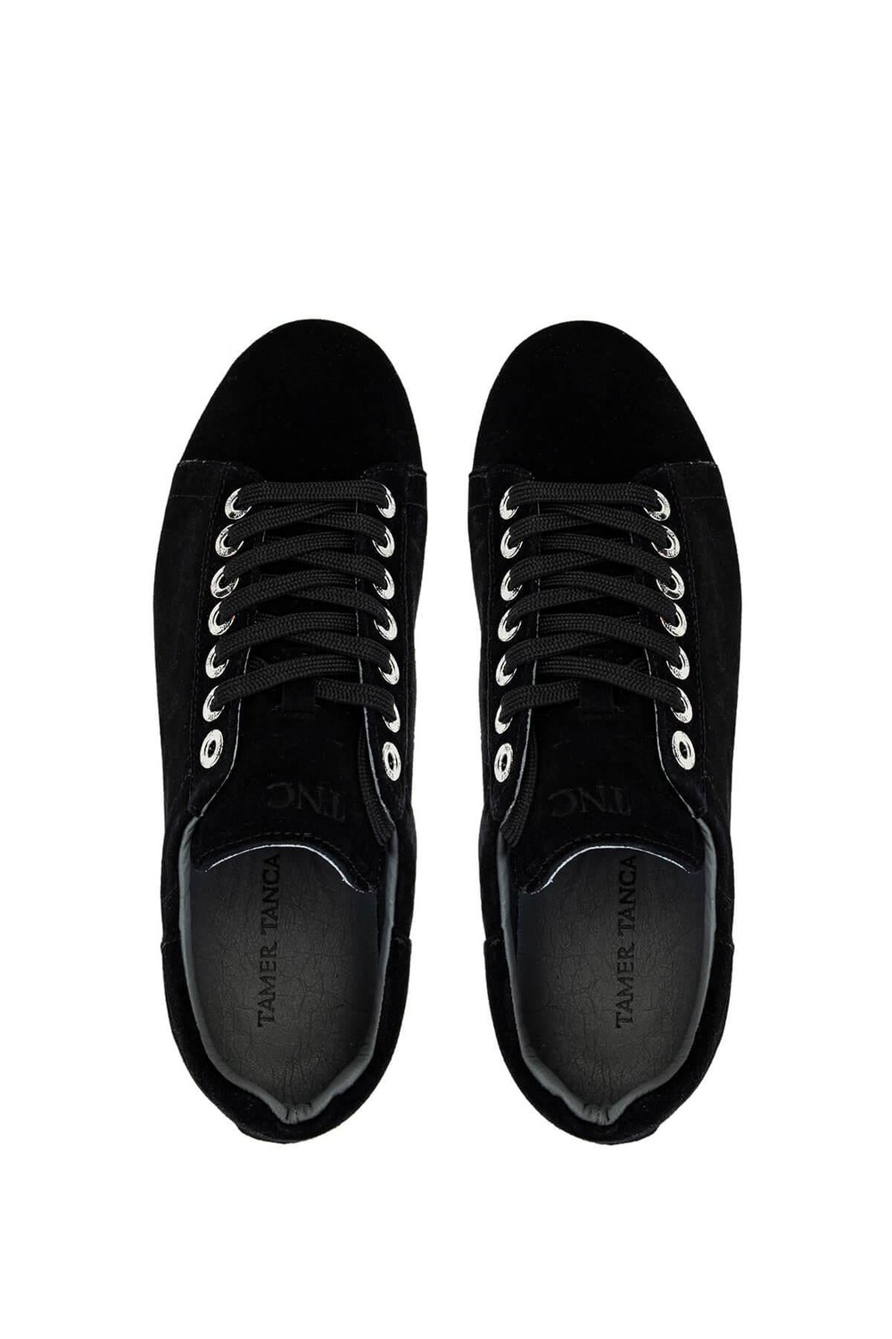 Tamer Tanca Erkek Hakiki Deri Siyah Süet Sneakers & Spor Ayakkabı