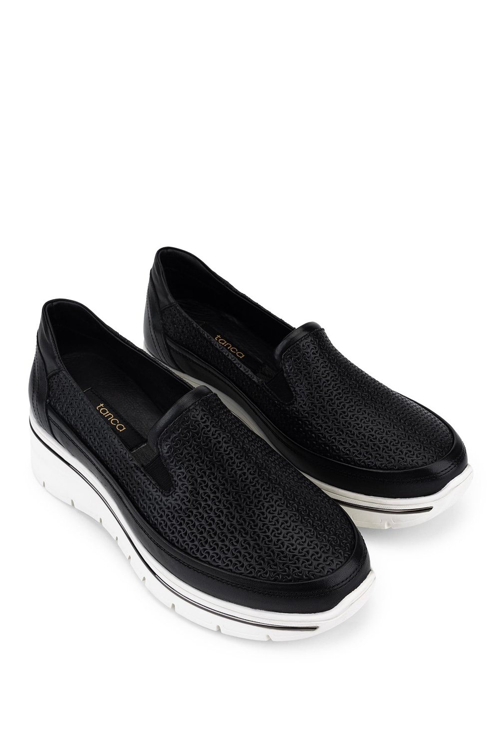 Tamer Tanca Hakiki Deri Kadın Siyah Sneakers & Spor Ayakkabı