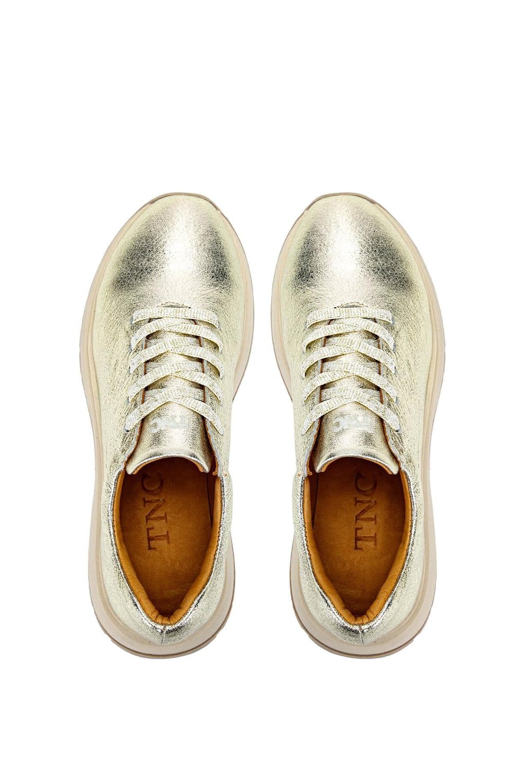Tamer Tanca Kadın Hakiki Deri Altın Rugan Sneakers & Spor Ayakkabı