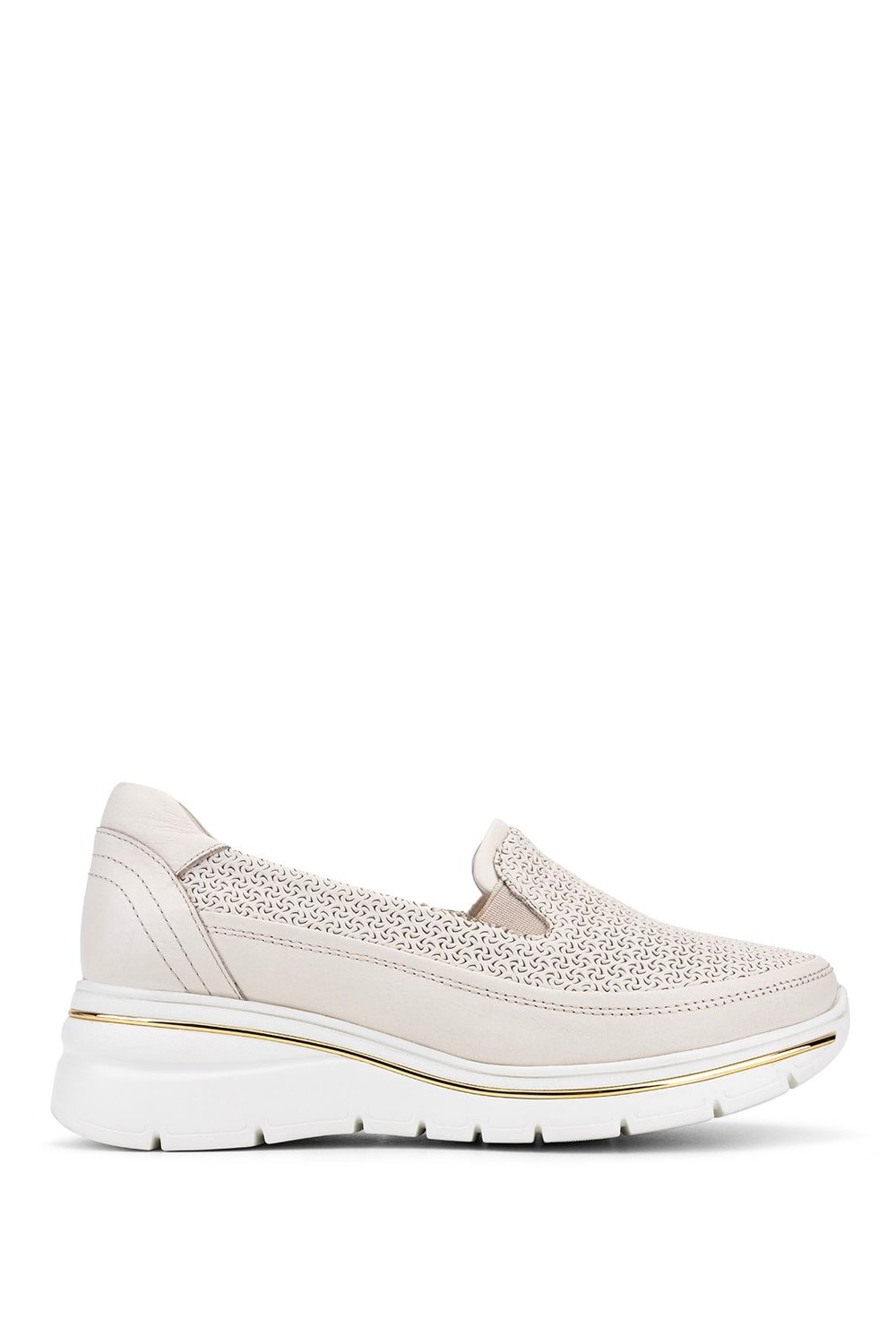 Tamer Tanca Kadın Hakiki Deri Krem Sneakers & Spor Ayakkabı