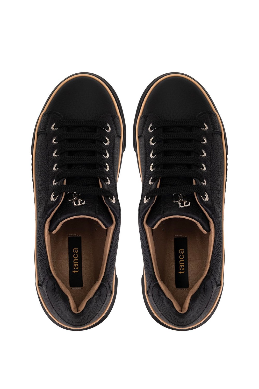 Tamer Tanca Kadın Hakiki Deri Siyah Floter Sneakers & Spor Ayakkabı