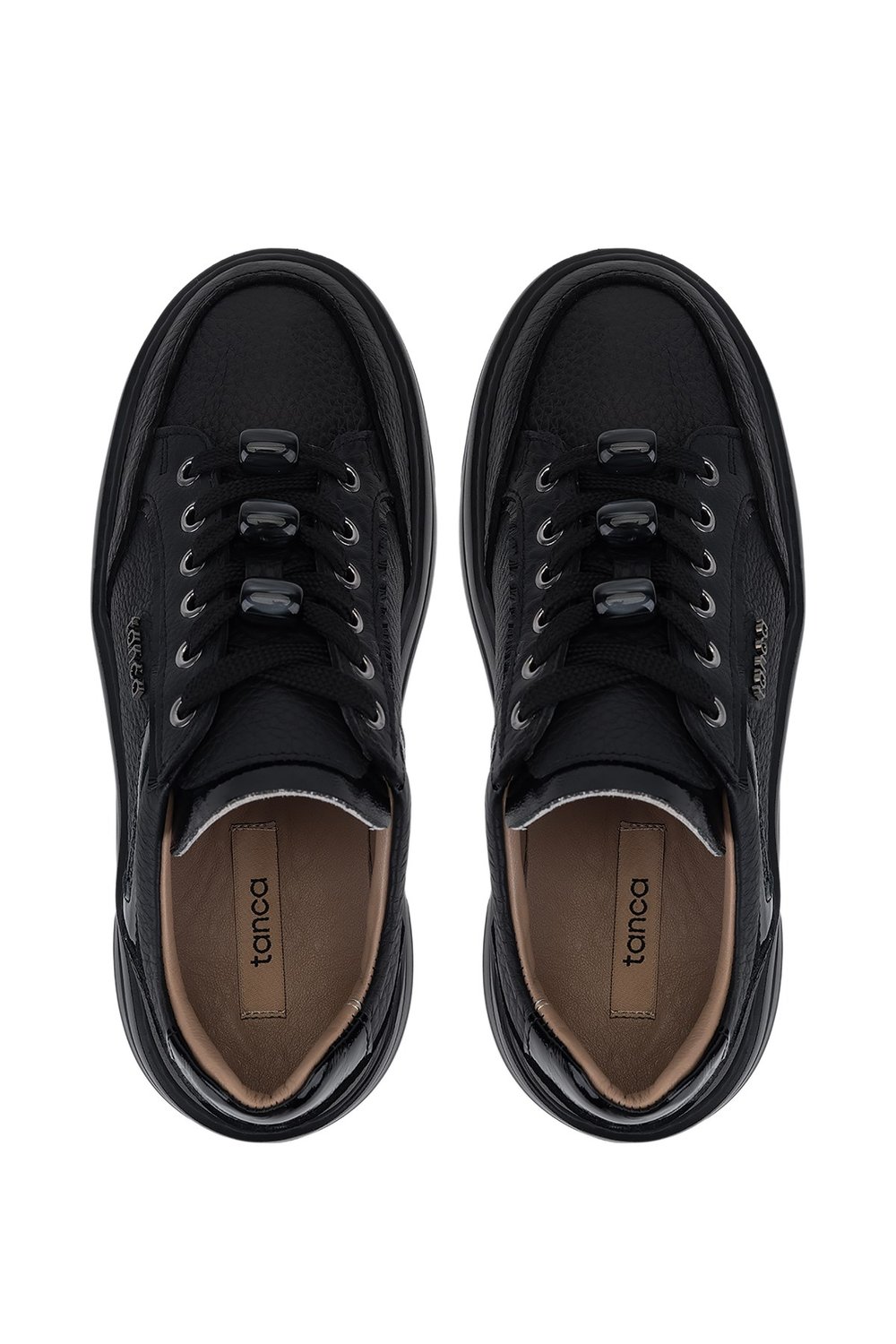Tamer Tanca Kadın Hakiki Deri Siyah Floter Sneakers & Spor Ayakkabı