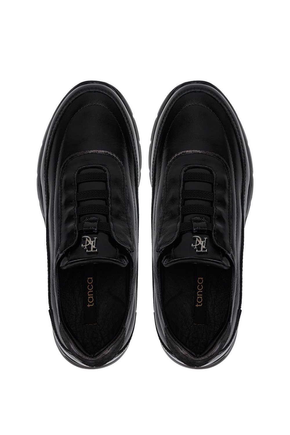 Tamer Tanca Kadın Hakiki Deri Siyah Kırışık Rugan Sneakers & Spor Ayakkabı