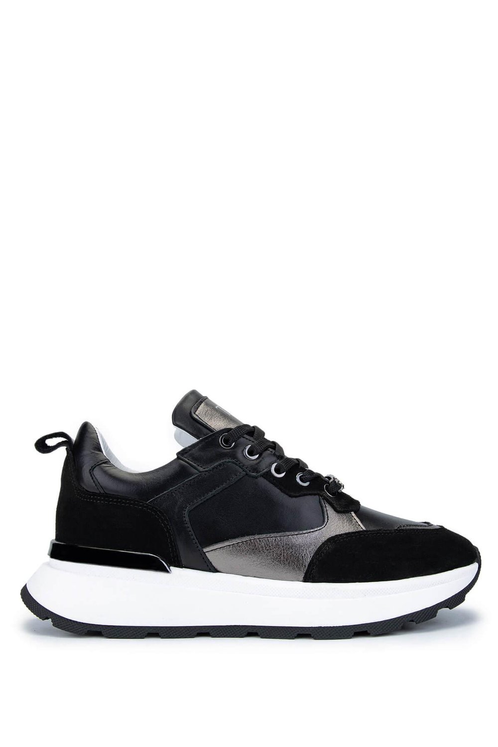 Tamer Tanca Kadın Hakiki Deri Siyah Süet Sneakers & Spor Ayakkabı