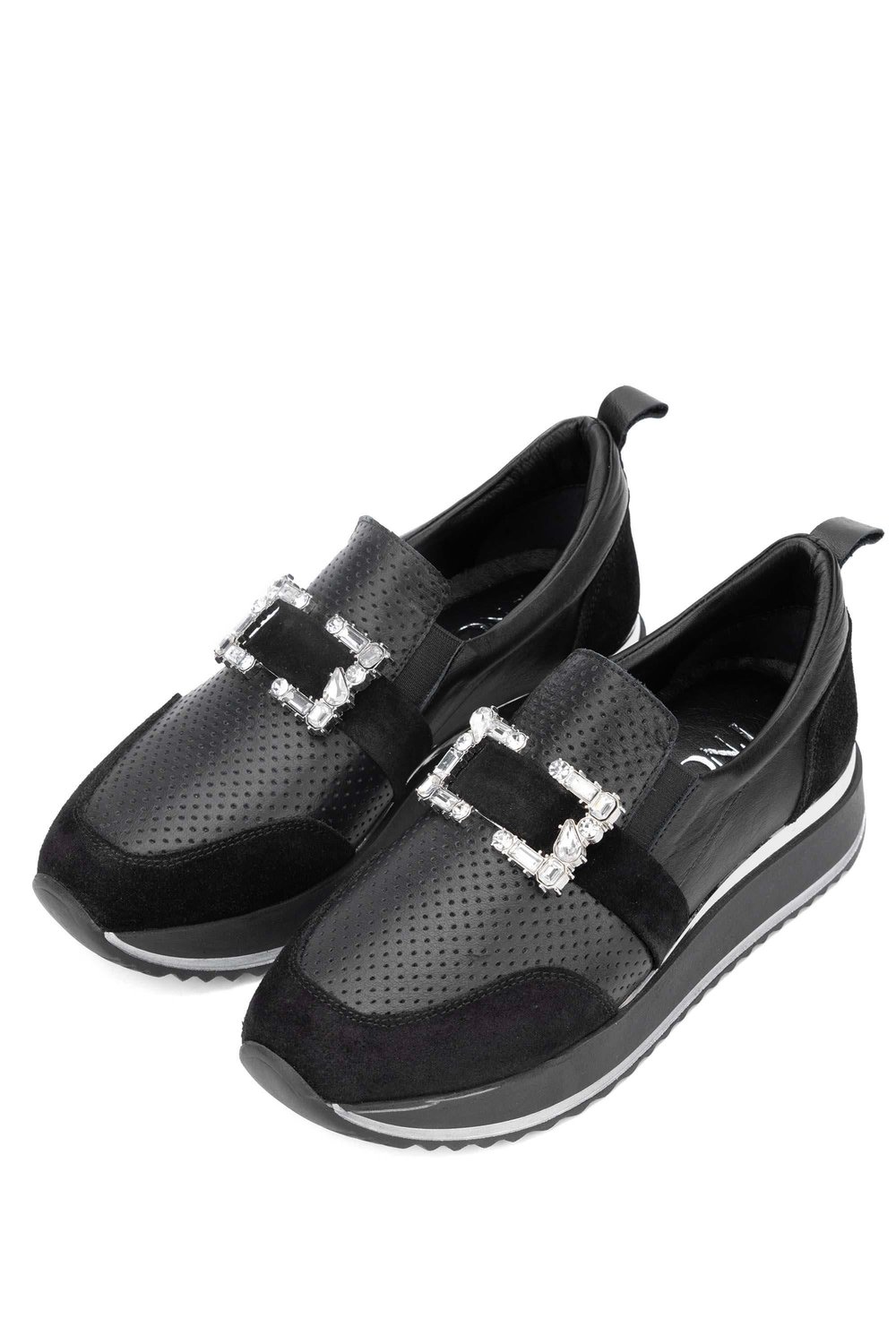 Tamer Tanca Kadın Hakiki Siyah Deri Sneakers & Spor Ayakkabı