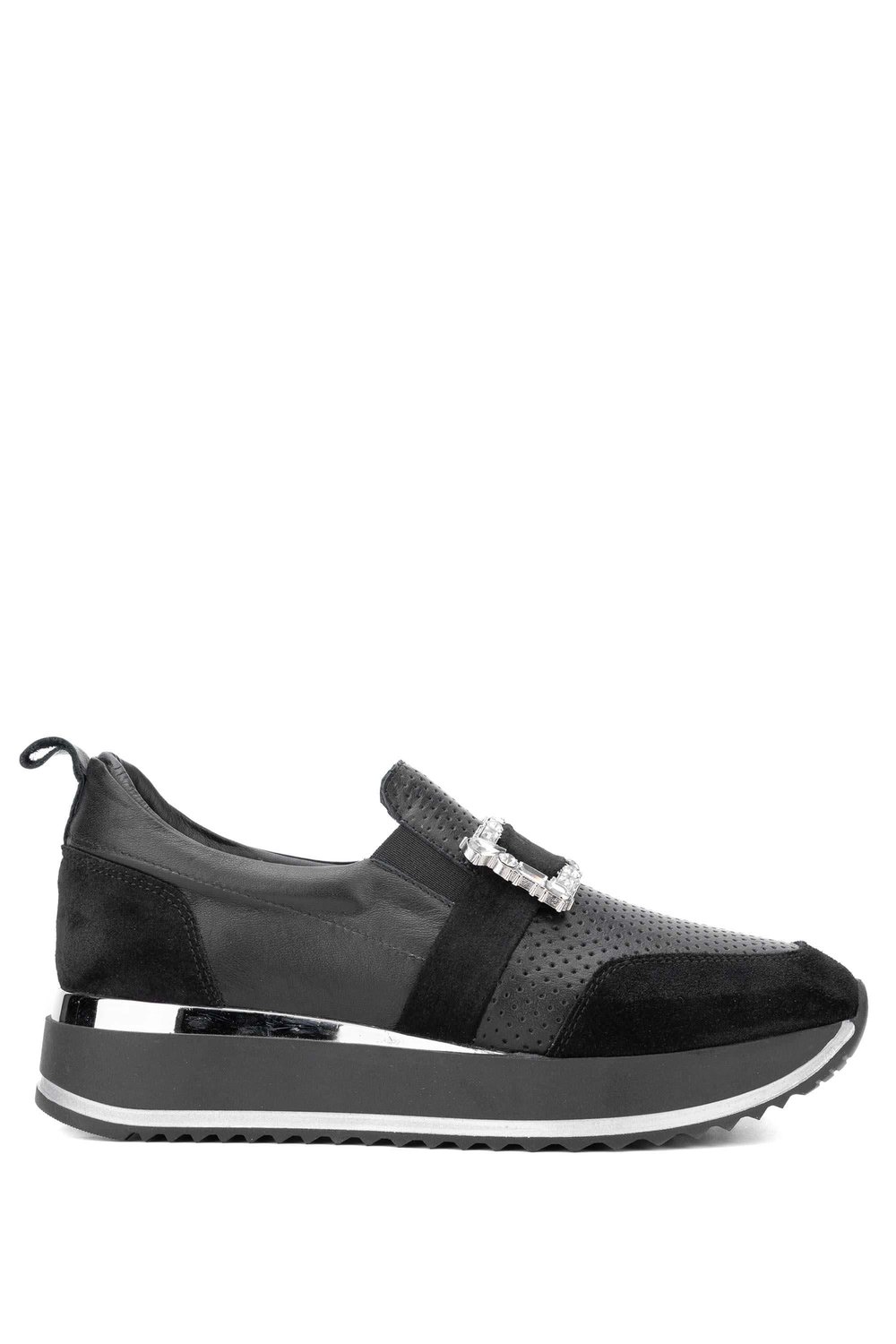 Tamer Tanca Kadın Hakiki Siyah Deri Sneakers & Spor Ayakkabı
