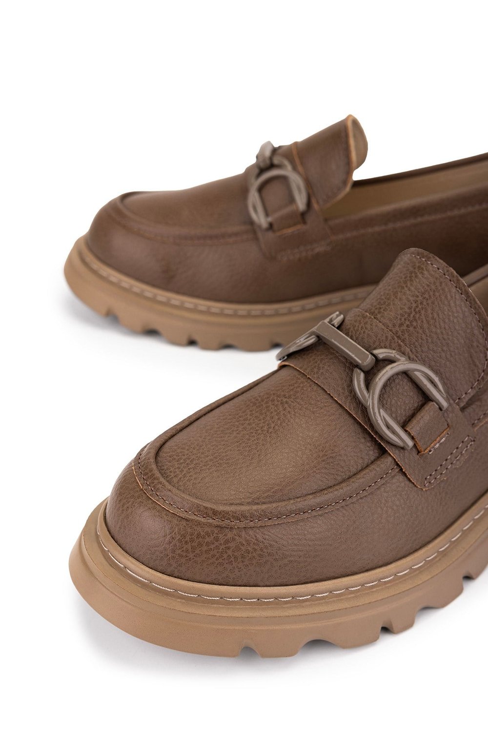 Tamer Tanca Kadın Vegan Bej Loafer Ayakkabı