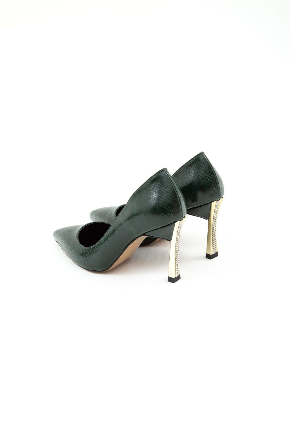 Tamer Tanca Kadın Vegan Yeşil Yılan Stiletto Ayakkabı