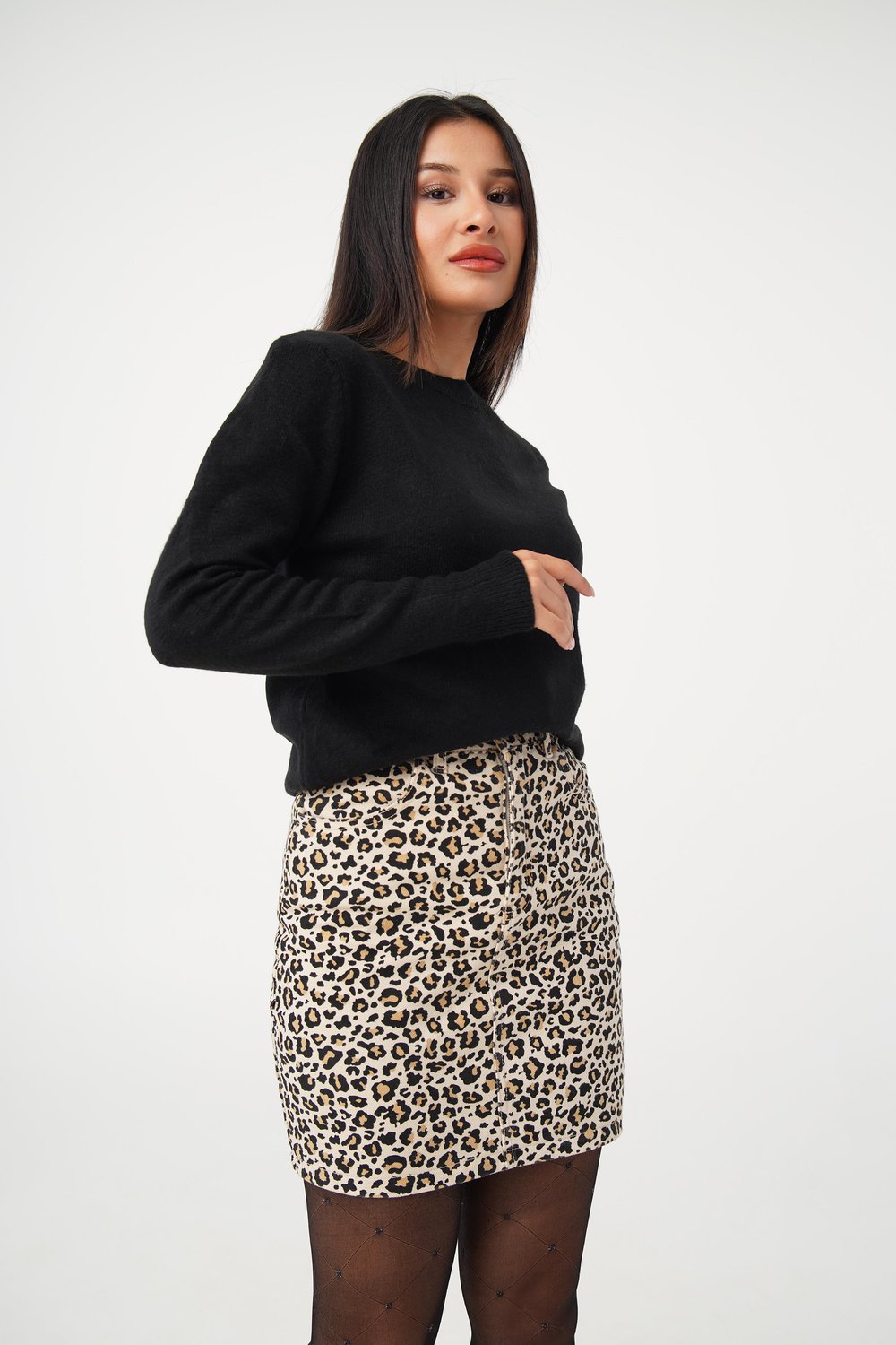 Bisiklet Yaka Düz Model Siyah Triko Kazak
