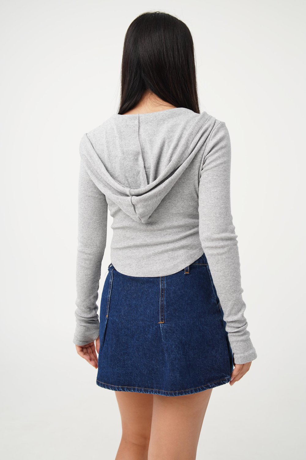 Denim Model Cepli Dikiş Detay Kot Mini Etek