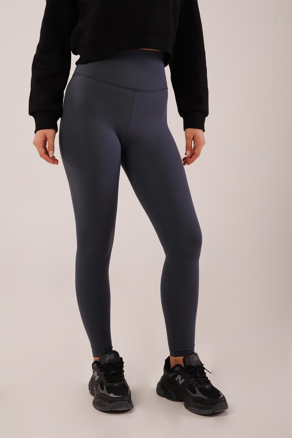 Düz Model Comfort Yüksek Bel Antrasit Tayt