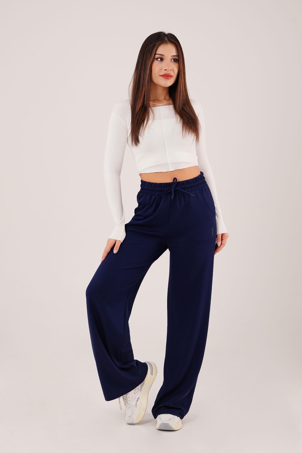 Geniş Paça Oysh Modal Lacivert Eşofman Pantolon