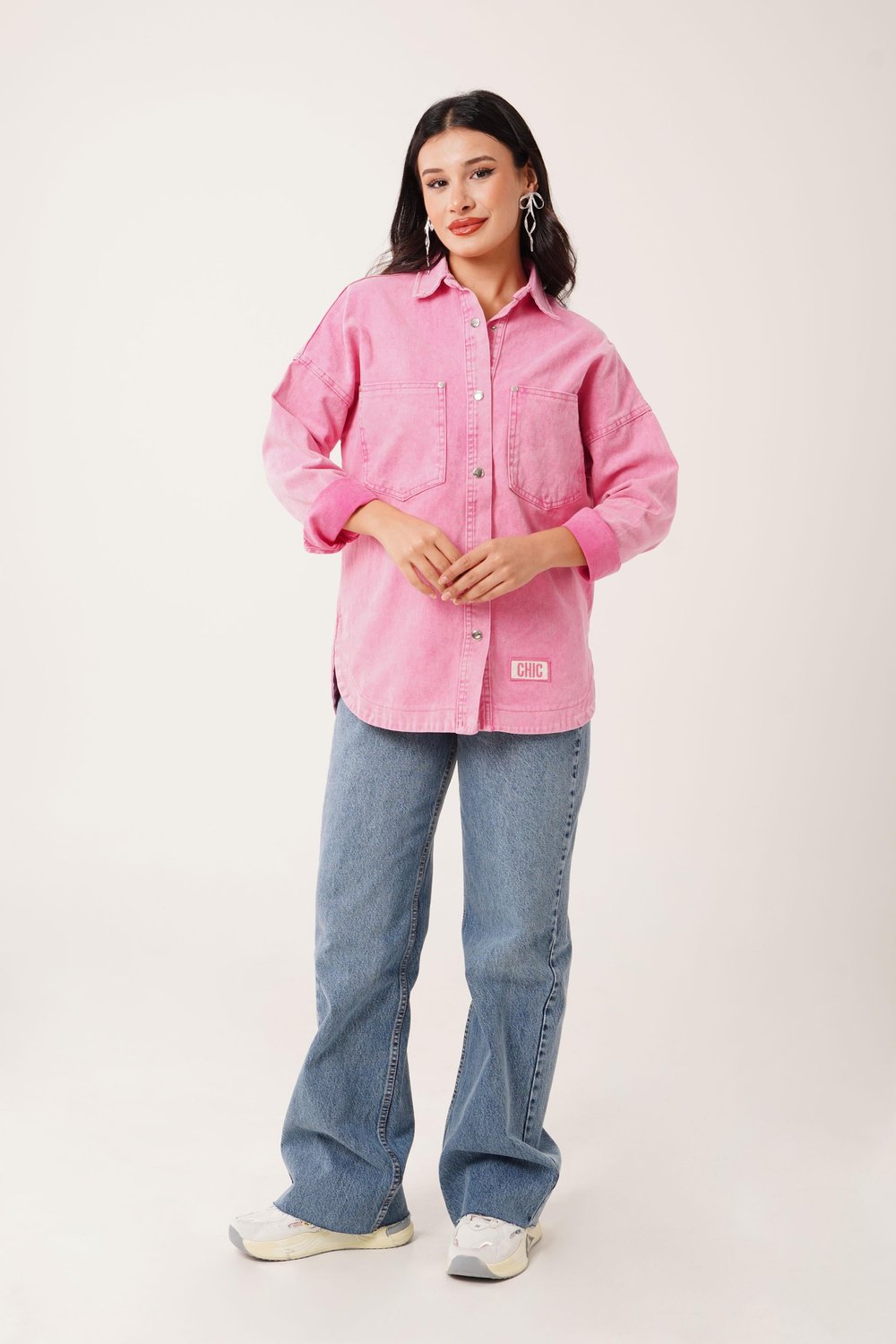 Mega Cepli Armalı Eskitme Model Pembe Spor Ceket