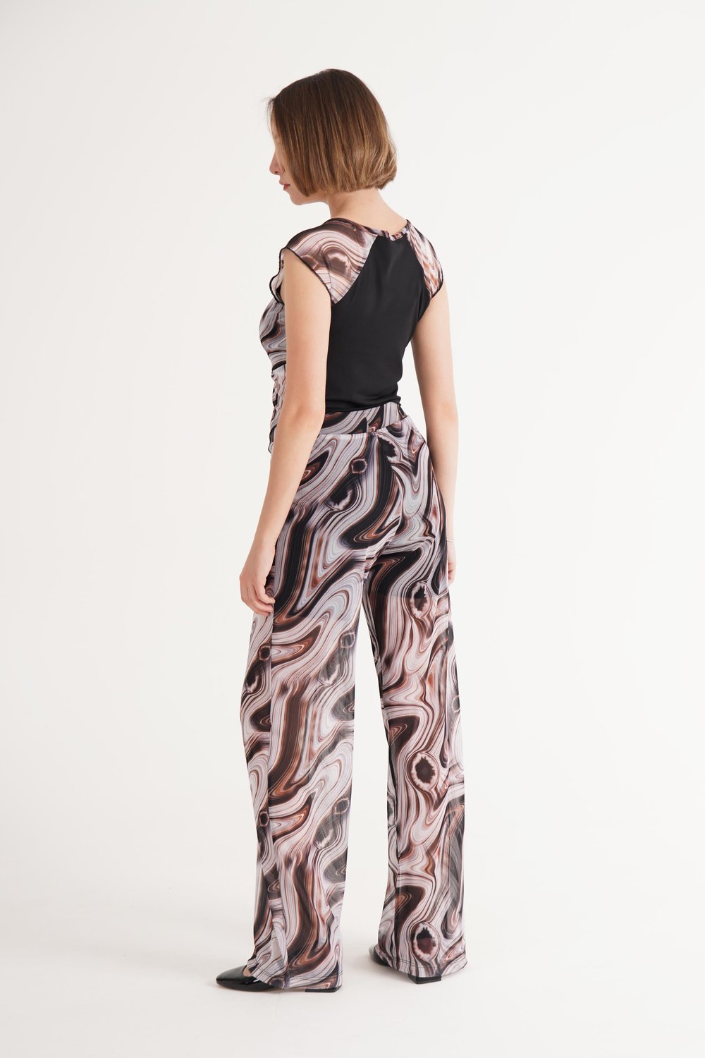 Tüllü Desenli Trend Crop