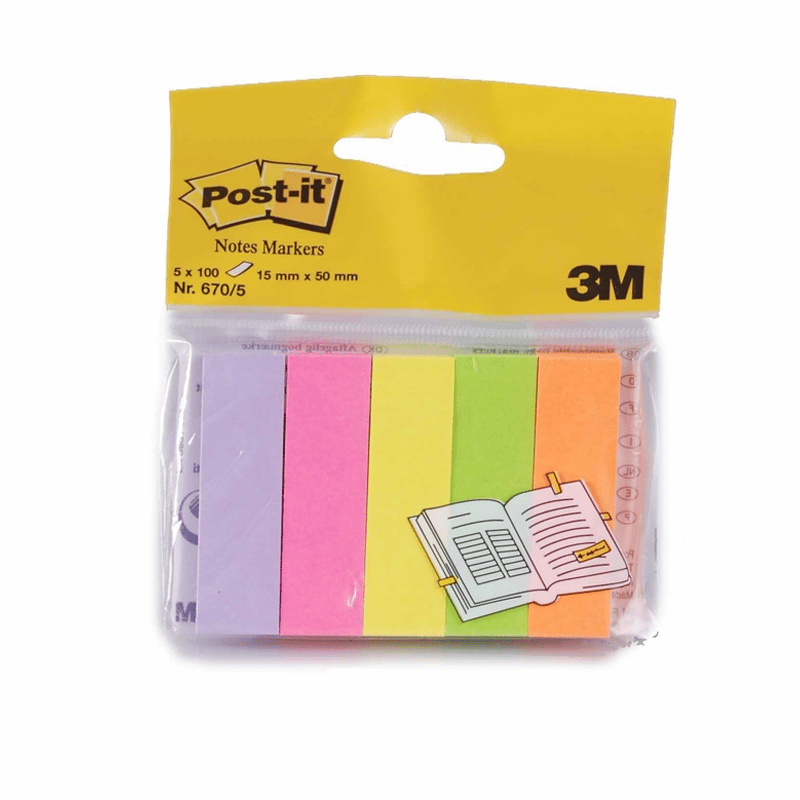 3M3M POST-İT 670/5 İNDEX SAYFA İŞARETİ RENKLİ 5X1005839