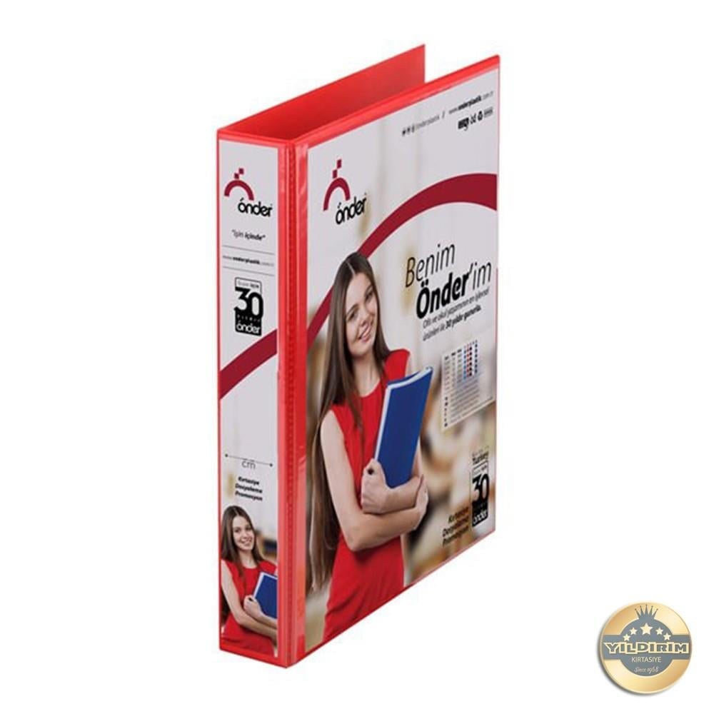 Önder 4 Delikli İç Cepli Sunum Dosyası 7 cm Kırmızı