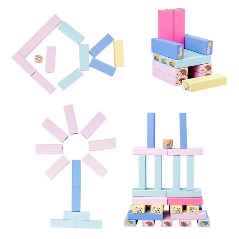 Ahşap Renkli 51 Parça Jenga