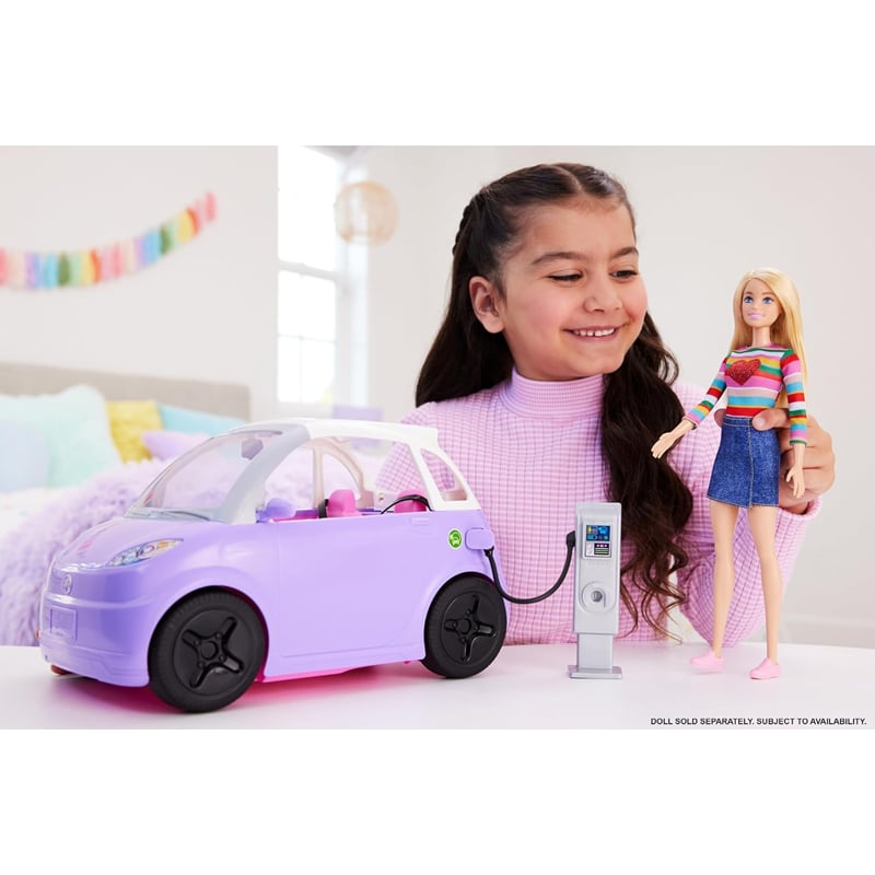 Barbienin Elektrikli Arabası Barbie arabası, çocuklar için oyuncaklar, şarj istasyonlu elektrikli araba HJV36