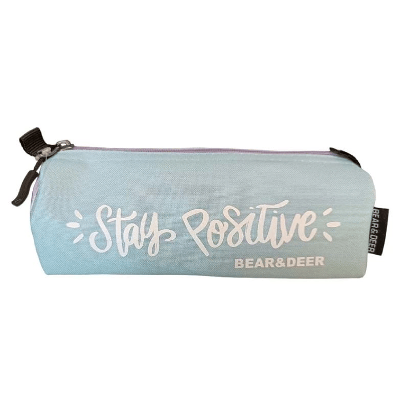 B&DB&D STAY POSITIVE  TEK GÖZLÜ KALEM ÇANTASI TURKUAZ8680965649760
