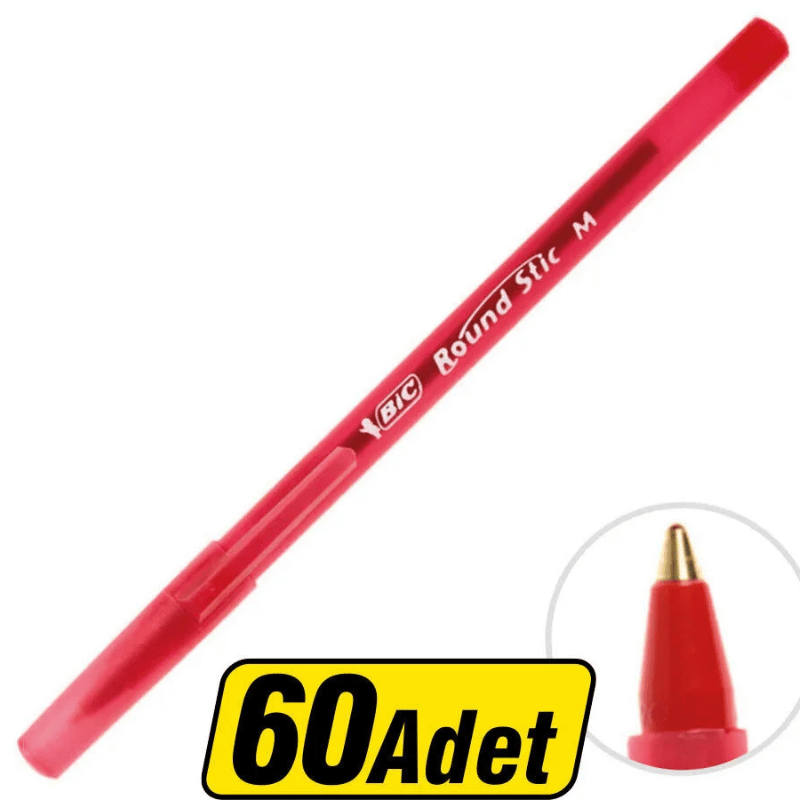 Bic Round Stic Tükenmez Kalem 1 mm Kırmızı 60lı Paket