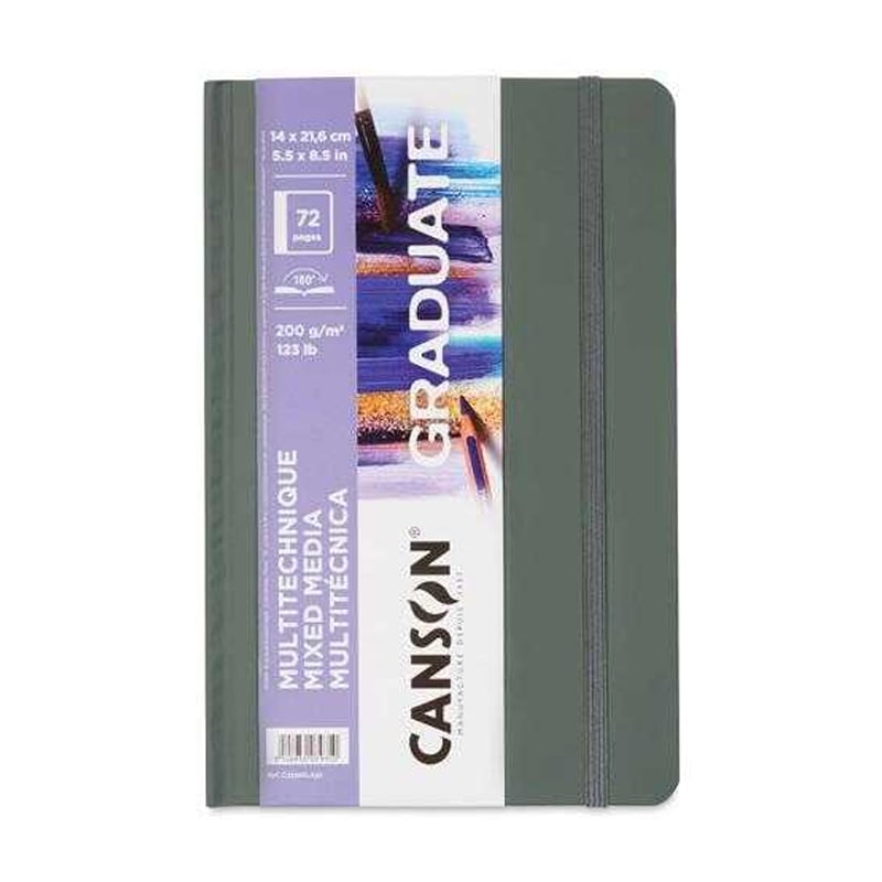 Canson CAN Graduate Mix Media Sert Kapak Defter Beyaz Dikey 200Gr 14x21,6 72 Sayfa