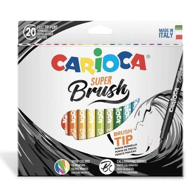 Carioca Super Brush Fırça Uçlu Keçeli Boya Kalemi 20li