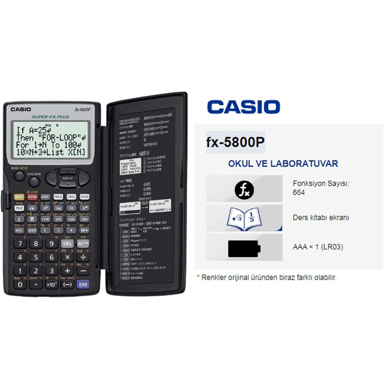 Casio Casıo Fx-5800P Bilimsel Hesap Makinası4971850175162