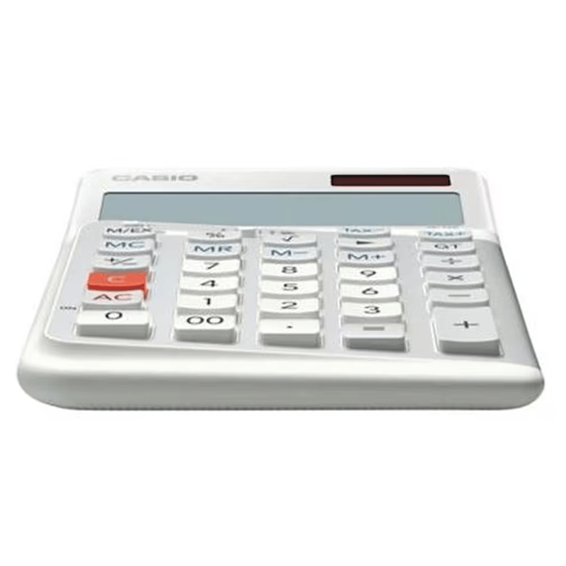 Casio JE-12E-WE Beyaz 12 Hane Masa Üstü Ergonomik Tuşlu Hesap Makinesi