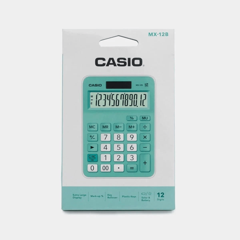 Casıo Mx-12B-Gn Yeşil Hesap Makinası Masaüstü